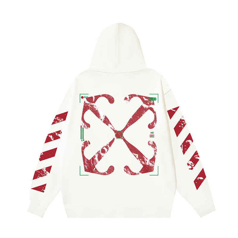 OW hoodieVR Power Anchor Pattern Arrow Print Hood