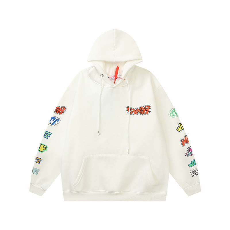 OW  hoodie autumn/winter cartoon pattern arrow