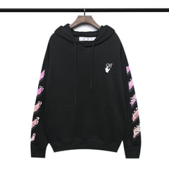 OW  hoodie red gradual change arrow pattern hooded