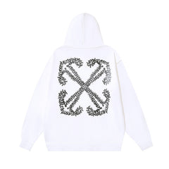 OW graffiti arrow print pattern hooded sweater