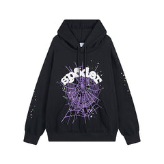 Sp5der Hoodie Spider Web Puff Print Leisure