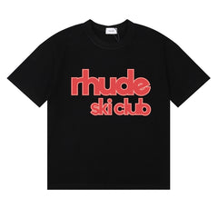 Rhude T Shirt Micro Label Letter Skull Print Short Sleeve T-Shirt