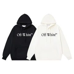 OW large letter pattern hooded sweater