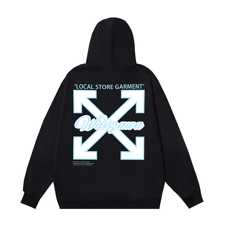 OW  hoodie Cyclone Letter Pattern Pullover Hood
