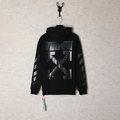 OW hoodie Ink Arrow Pattern Sleeve Hood