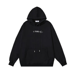 OW twine arrow pencil print pullover hooded sweater