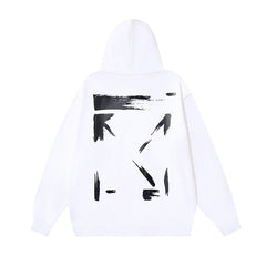 OW graffiti arrow print pattern pullover hooded sweater