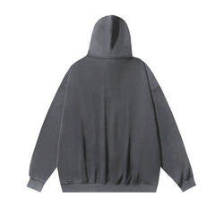 OW letter printing pattern washing water old hooded sweater