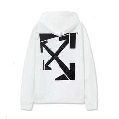 OW Irregular Letter Arrow Pattern Crew Neck Pullover Sweater