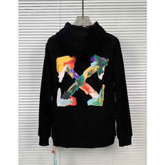 OW  hoodie painted arrow pattern hooded