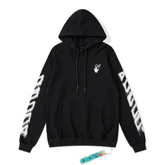 OFF Splash Ink Graffiti Pullover Hooded Sweater