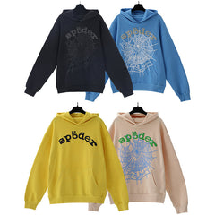Sp5der Hoodie Cobweb Puff Print Pure Cotton