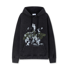 OW oil painting angel portrait pattern pullover hooded sweater