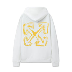 OW Whirlwind Letter Arrow Pattern Pullover Hooded Sweater