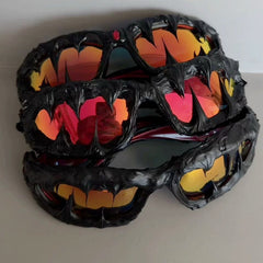 Trendy punk glasses dark style