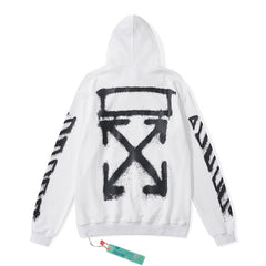 OFF Splash Ink Graffiti Pullover Hooded Sweater
