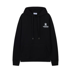 OW Black Barber Pattern Pullover Hooded Sweatshirt